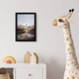 Kraanvogel - Natuur - Realistisch fotolijst zwart zonder passe partout klein -usfeer4_kinderkamer