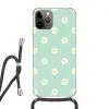 Madeliefjes - Pastel - Wit - Groen - Bloemen patroon Hoesje iPhone 12 Pro met koord klein -3d