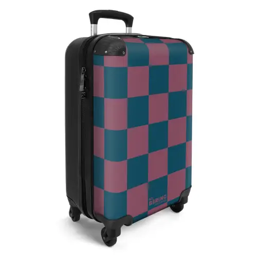 Squares - Blauw/Rood NBS - Handbagage koffer - Kinderen Unisex middel -productfoto_3d