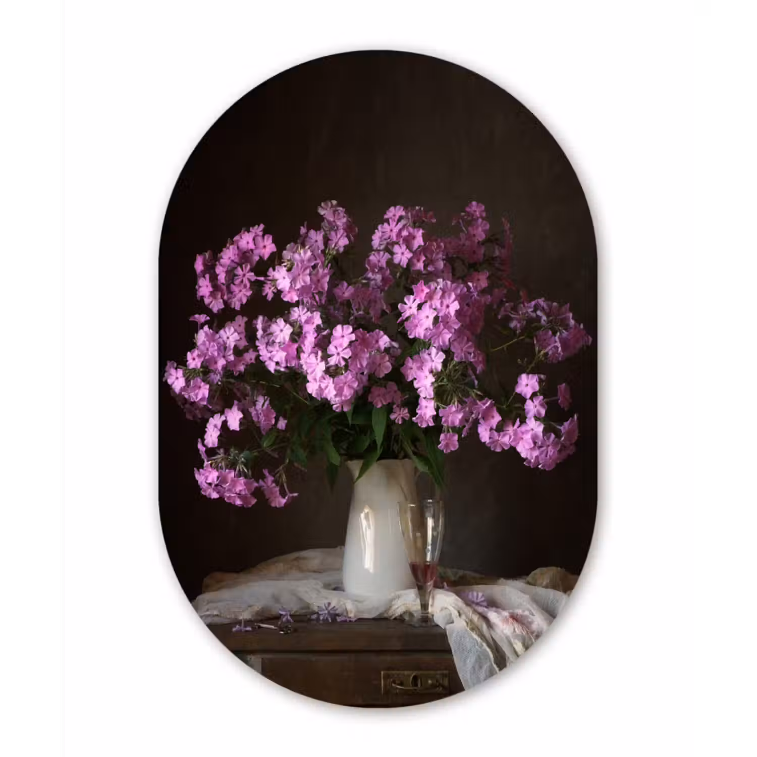 Muurovaal - Kan - Bloemen - Roze