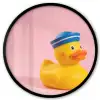 Matroos - Eend - Roze Fotolijst rond zonder passe partout klein -3d