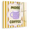 More coffee - Geel - Paars - Strepen - Mok plexiglas 5mm klein -zzzproduct_nieuw