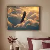 Adelaar - Wolken - Zon Textielframe zwart klein -sfeer1