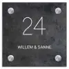 Donker steen - Klassiek Naambord Vierkant klein -3d