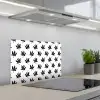Bladeren - Silhouetten - Zwart - Wit keuken achterwand spatscherm klein 900 -3d_schuin