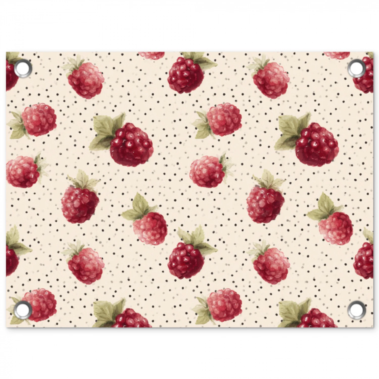Framboos - Stippen - Rood tuinposter los doek klein 239 -3d