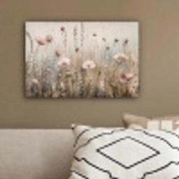 Bloemen - Roze - Modern - Beige canvas 2cm klein -sfeer3