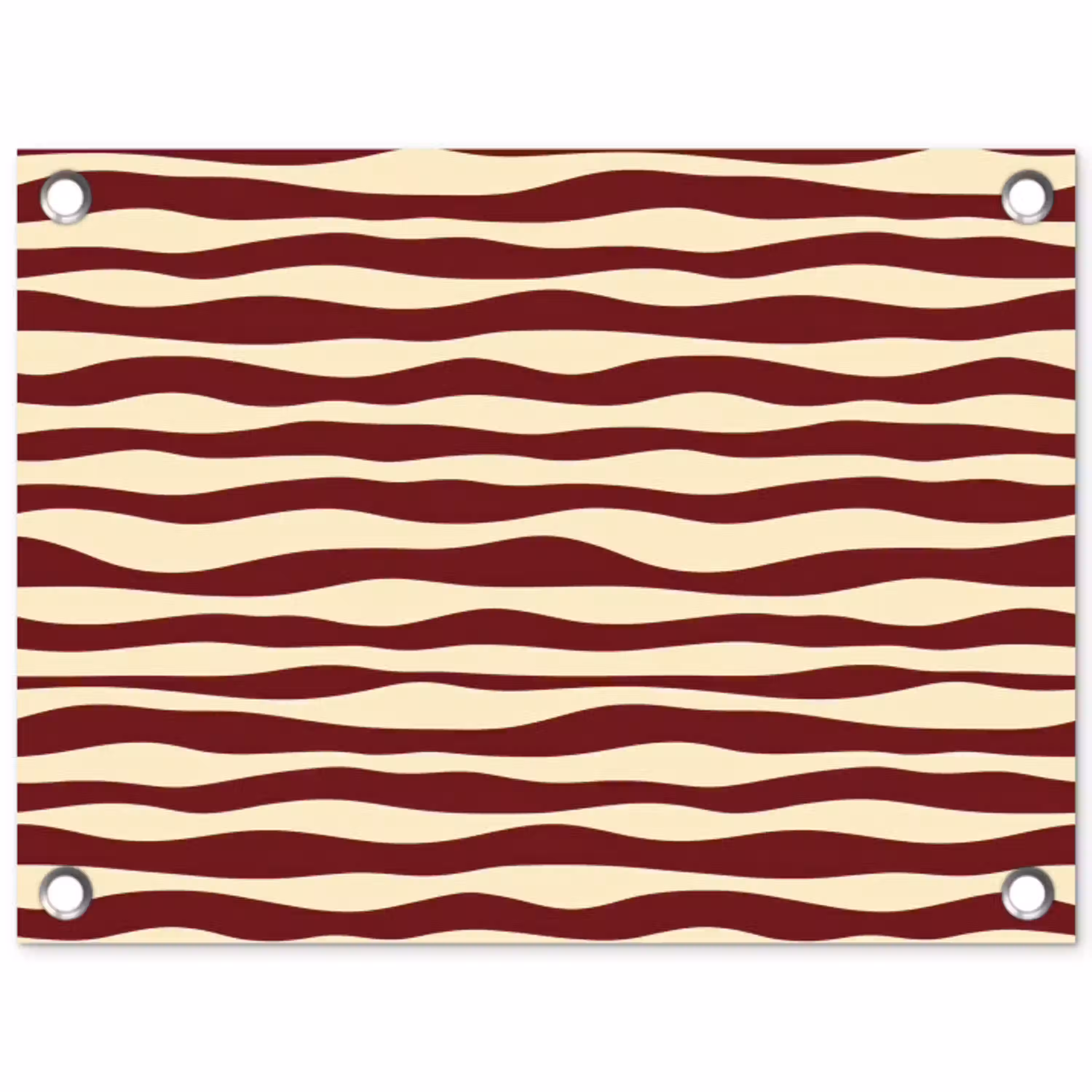 Golven - Rood - Patroon - Crème tuinposter los doek klein 239 -3d