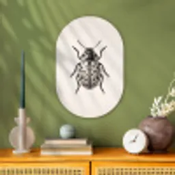 Kever - Insect - Vintage Wandcirkel Ovaal Forex klein -sfeer2