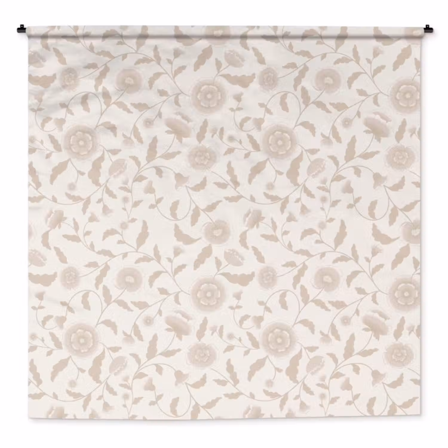 Wandkleed - Sierlijk - Bloemen - Beige