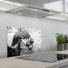 Tomaten - Chef - Zwart - Wit keuken achterwand spatscherm klein -3d_schuin