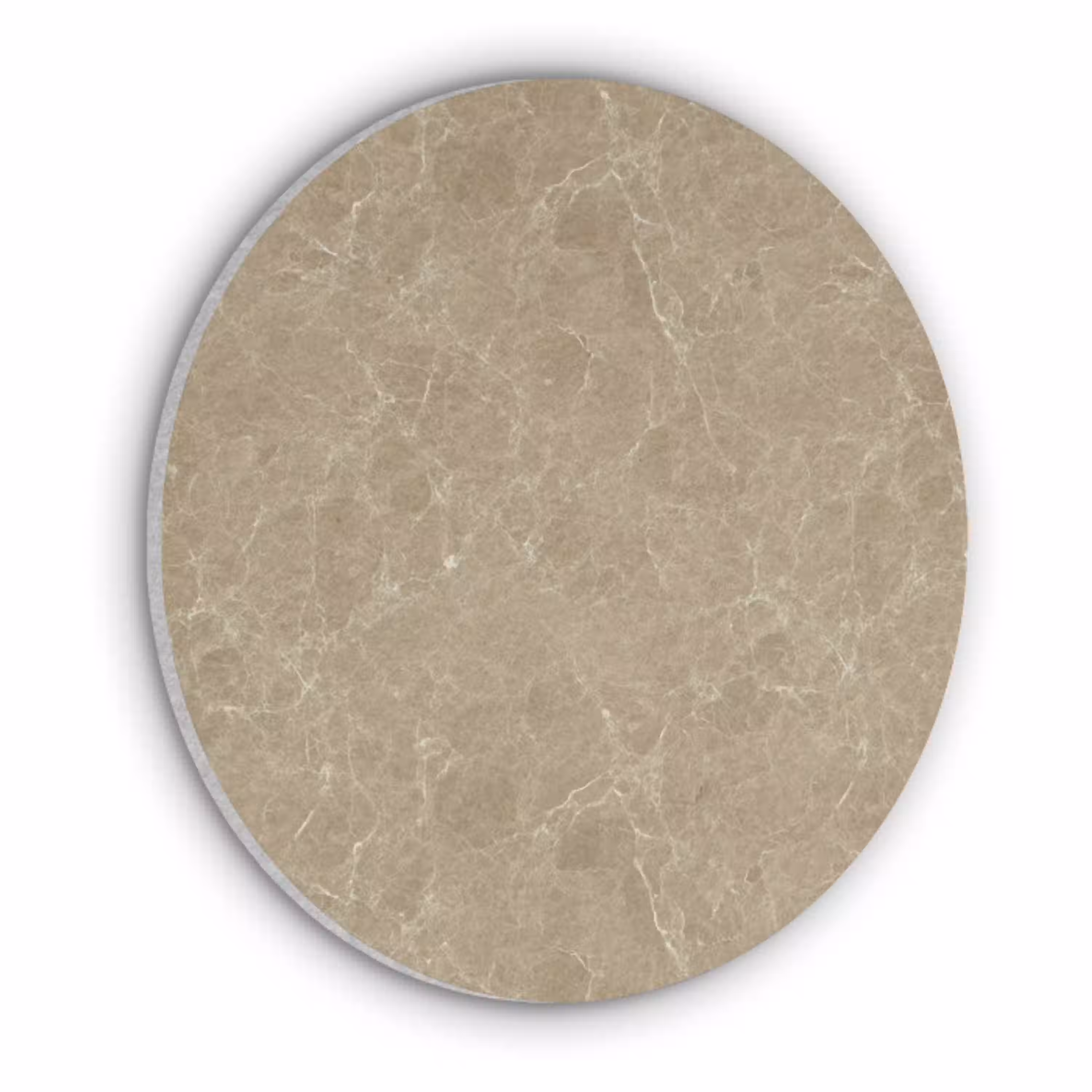 Beige - Marmer - Witte aders Akoestische PET Vilt - Rond klein 838 -3d