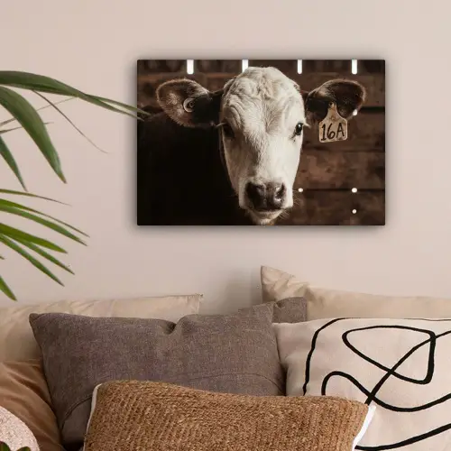 Kalf - Oormerk - Houten stal canvas 2cm klein -sfeer1