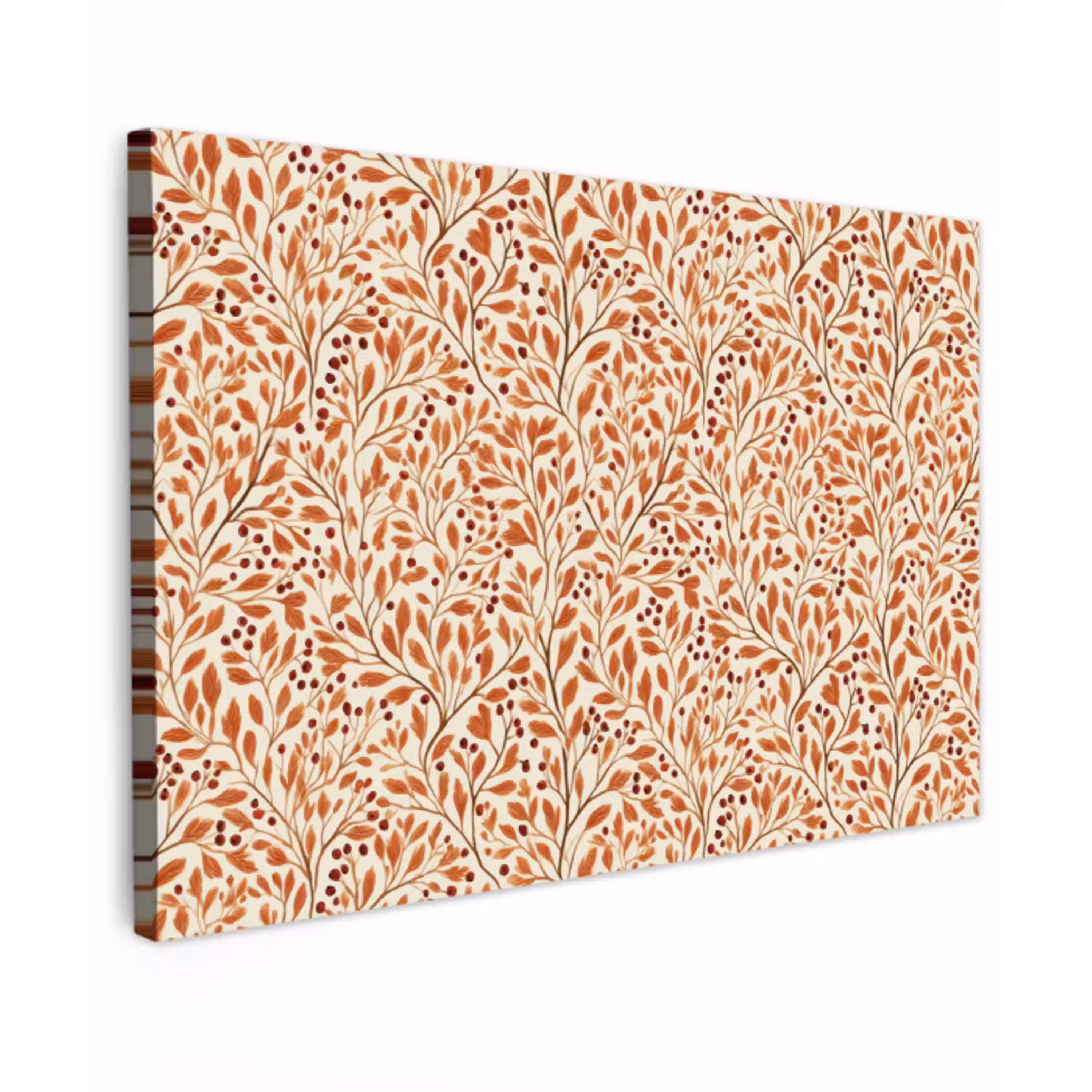 Bladeren - Botanisch  - Terracotta Tuinposter op houten frame 2 cm dik klein 845 -3d