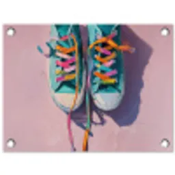 Sneakers - Veters - Kleurrijk - Schaduw tuinposter los doek klein -3d