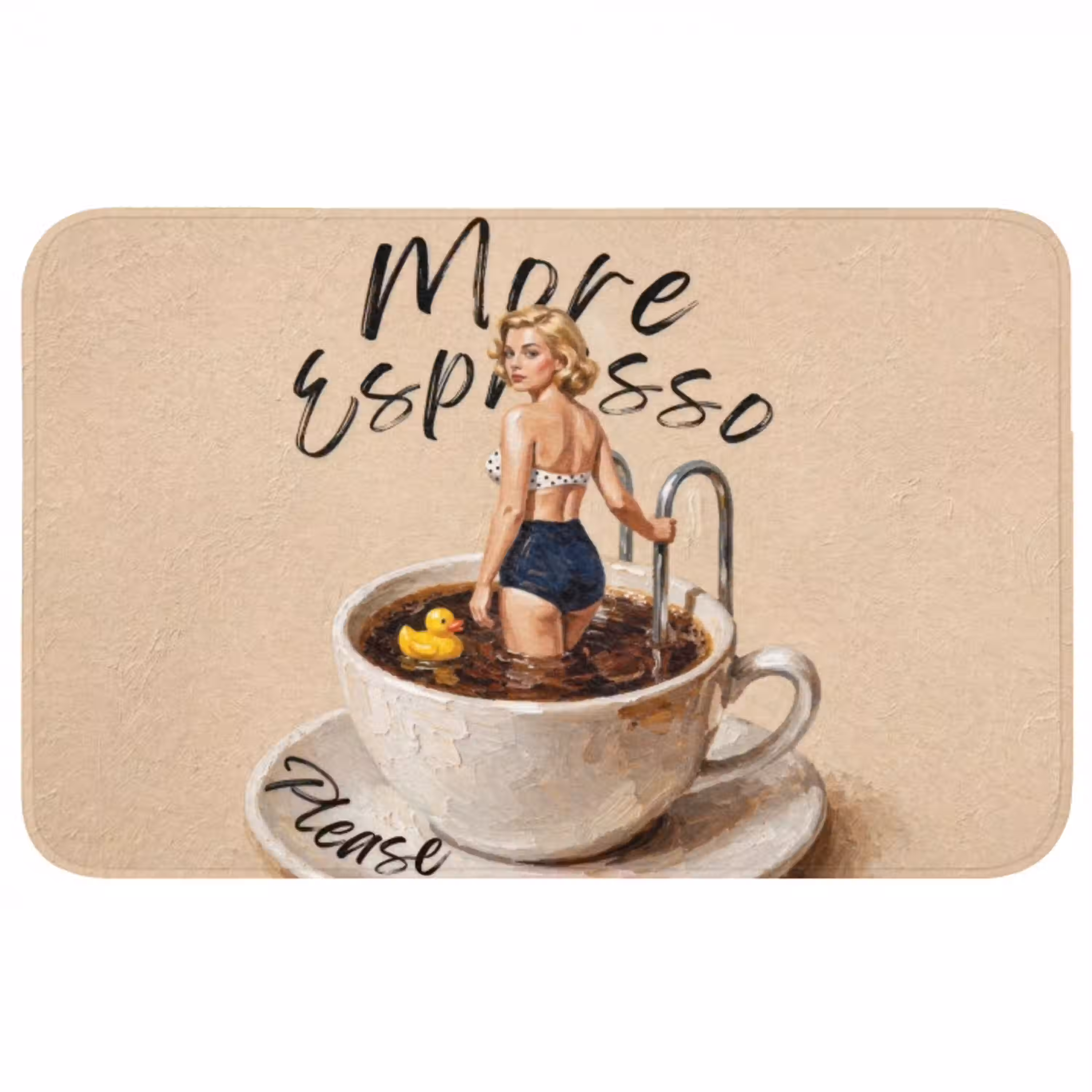 More espresso - Koffie - Eend Badmat middel -3d