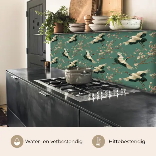 Kersenbloesem - Kraamvogels - Groen keuken achterwand 2 middel 871 -usp_NL