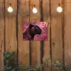 Luipaard - Bloemen - Roze tuinposter los doek klein -sfeer1