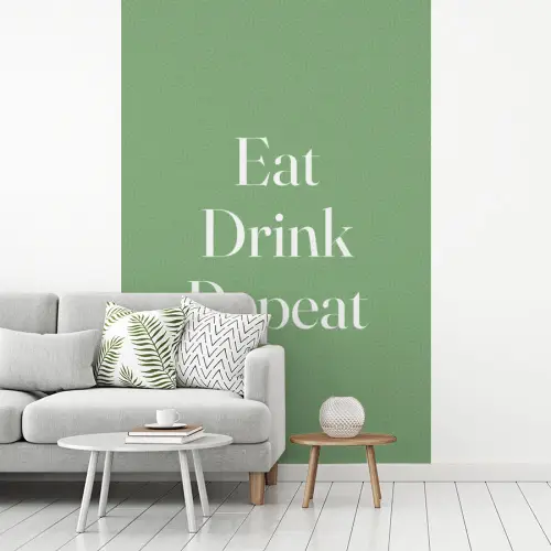 Eten - Drinken - Tekst - Mintgroen fotobehang vinyl groot -woonkamer