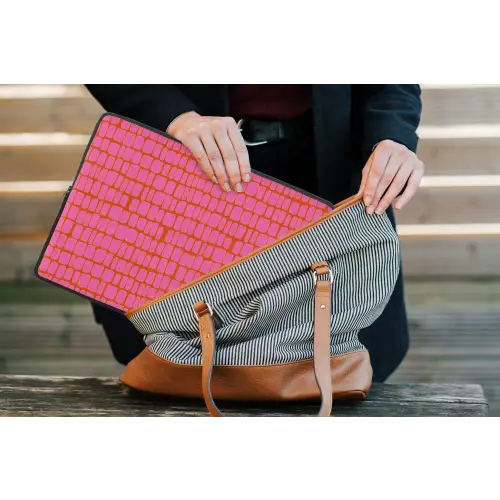 Organisch - Raster - Roze laptophoes neopreen klein 279 -tas