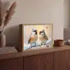 Vogels - Tak - Winter - Sneeuw Light Box met batterij (Wandlamp) middel -sfeer2