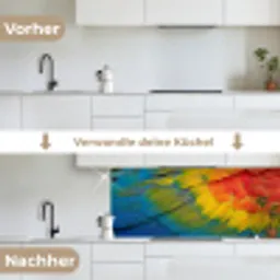 Veren - Ara - Kleurrijk keuken achterwand 2 middel -voor-na_DE