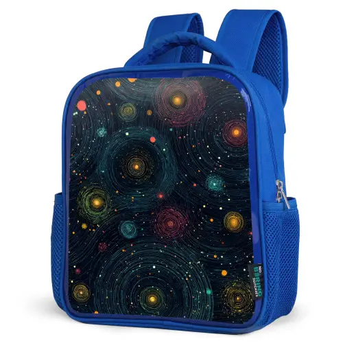 Sterren - Kleurrijk - Lichtgevende kernen Kinderrugzak - Blauw middel -schuin