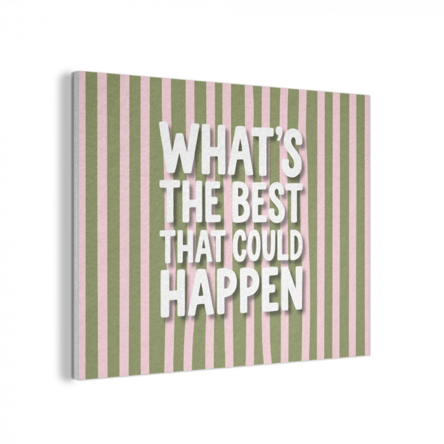 What's the best that could happen - Strepen - Groen - Roze PET vilt klein -3d