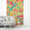 Geel - Roze - Blauw - Retro fotobehang vinyl groot -woonkamer