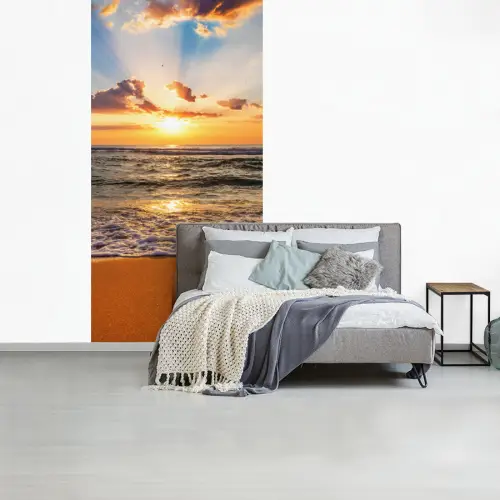 Strand - Zonsondergang - Zee - Wolken - Horizon fotobehang vinyl groot -slaapkamer