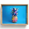 Ananas - Blauw - Tropisch - Vrolijk Dienblad Rechthoek middel -z3d_shopping