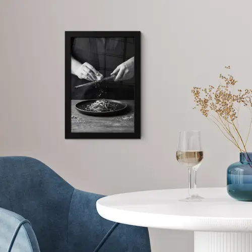Kaas - Pasta - Rasp fotolijst zwart zonder passe partout klein -sfeer4