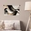 Abstract - Golven - Zwart - Verweerd Wandkleed katoen klein -sfeer4