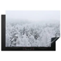Bos - Sneeuw - Winter - Natuur - Wit Inductie beschermer vinyl 3mm klein -3d