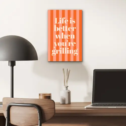 Tekst - Gestreept - Oranje - Zomer aluminium wit klein -sfeer5