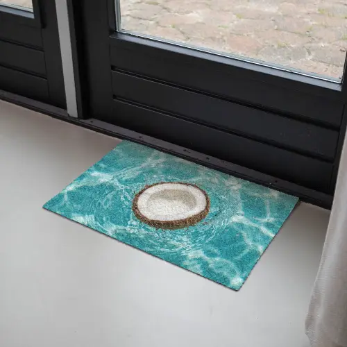 Kokosnoot - Water - Wit Deurmat klein -sfeer2