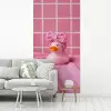 Badeend -Strik - Roze fotobehang vinyl groot -woonkamer