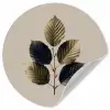 Beukenbladeren - Bruin - Groen - neutraal Wandcirkel behangsticker klein -3d