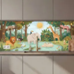 Jungle - Oase - Dieren - Kleurrijk keuken achterwand 2 middel zz_3dshopping