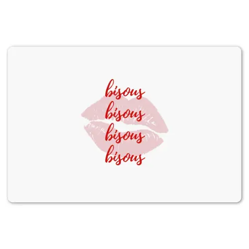 Bisous - Lip - Wit - Rood Placemat vinyl groot -zzsfeer1_Kitchenyeah-website