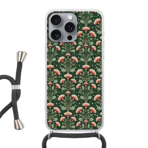 Patroon - Botanisch - Kleurrijk Hoesje iPhone 16 Pro Max met koord klein 804 -3d