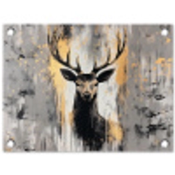 Abstract - Hert - Gewei - Goud tuinposter los doek klein -3d