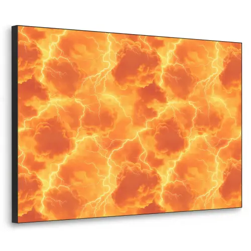 Bliksem - Storm - Oranje Textielframe zwart klein 947 -3d