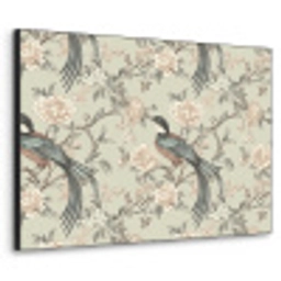 Bloem - Vogel - Kleurrijk Textielframe zwart klein 947 -3d