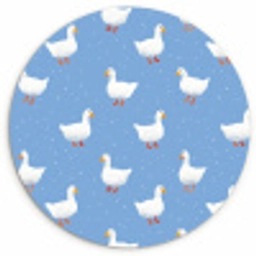 Ganzen - Elegant - Blauw Wandcirkel kunststof plaat 5mm dik klein 188 -3d