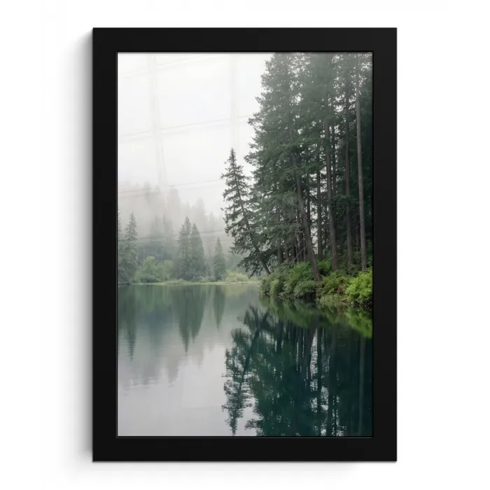 Bergen - Meer - Bos fotolijst zwart zonder passe partout klein -3d