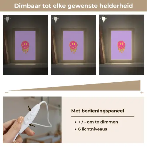 Smiley - Drip - Neon Light Box met kabel (Kinderlampje) klein -USP_dimbaarNL
