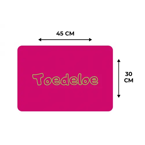 Toedeloe - Groen - Roze Placemat vinyl groot -specs