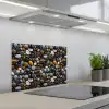 Geel - Kiezels - Glad keuken achterwand spatscherm klein 900 -3d_schuin