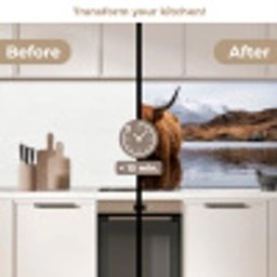 Schotse hooglander - Bruin - Water keuken achterwand 2 middel -voor-na2_UK